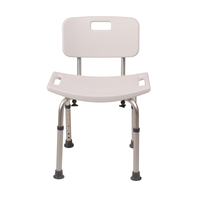 MABIS HEALTHCARE, INC. 522-9816-1900 HealthSmart Compact Germ-Free Height-Adjustable Bath And Shower Bench Stool, With Backrest, 21inH x 20inW x 12inD, White MABIS HEALTHCARE, INC. 522-9816-1900 HealthSmart Compact Germ-Free Height-Adjustable Bath And Shower Bench Stool, With Backrest, 21inH x 20inW x 12inD, White
