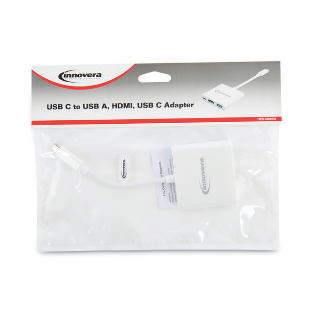 INNOVERA 50000 USB Type-C HDMI Multiport Adapter, HDMI/USB-C/USB 3.0, 0.65 ft, White