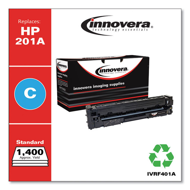 INNOVERA F401A Remanufactured Cyan Toner, Replacement for 201A (CF401A), 1,400 Page-Yield