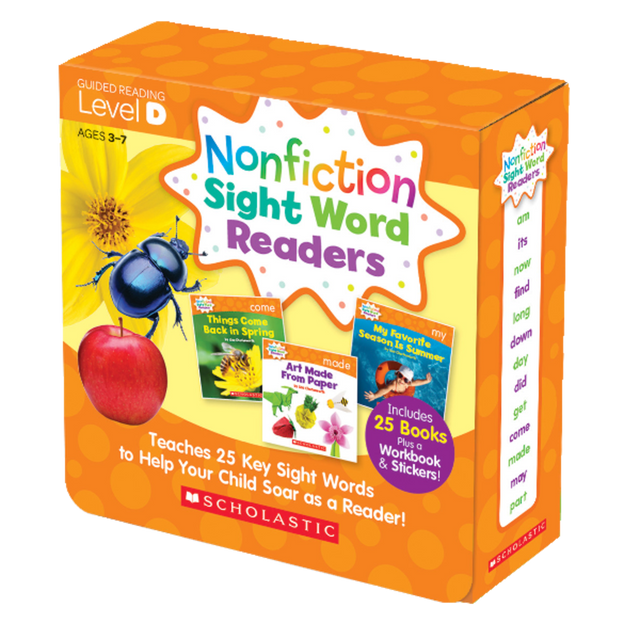 SCHOLASTIC INC 584284 Scholastic Teacher Resources Nonfiction Sight Word Readers Parent Pack, Level D, Pre-K To 1st Grade