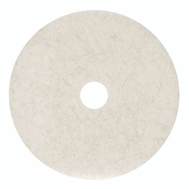 BOARDWALK 4017 NAT Natural Burnishing Floor Pads, 17" Diameter, White, 5/Carton