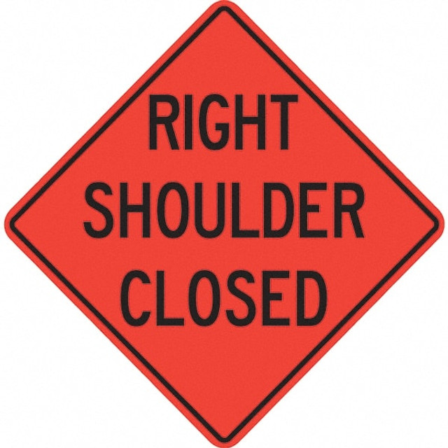 PRO-SAFE 07-800-4713-L Traffic Control Sign: Triangle, "Right Shoulder Closed"