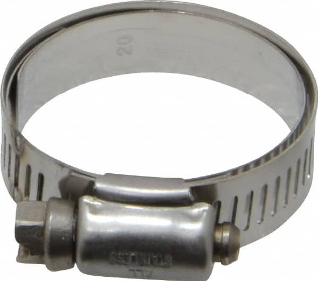 IDEAL TRIDON M615020706 Worm Gear Clamp: SAE 20, 1 to 1-3/4" Dia, Stainless Steel Band