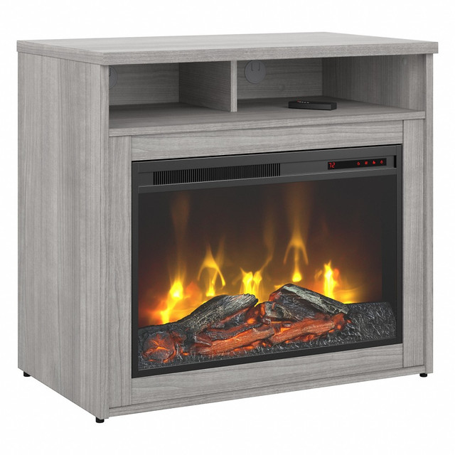 BUSH INDUSTRIES INC. SCS132PGFRK Bush Business Furniture Studio C 32inW Electric Fireplace With Shelf, Platinum Gray, Standard Delivery