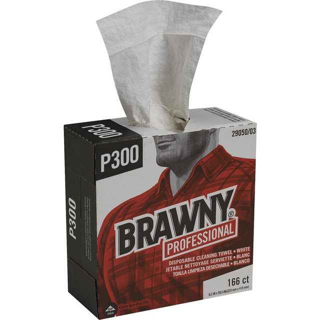 Brawny Professional 29050/03  P300 Disposable Cleaning Towels, Tall Box, White