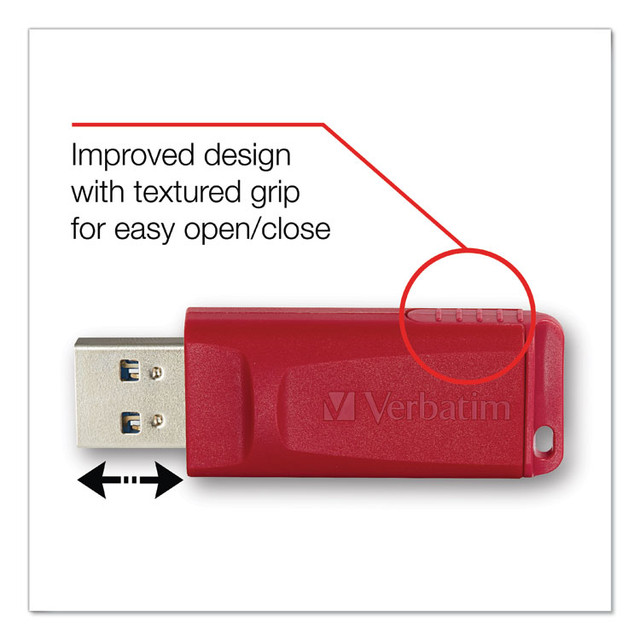 VERBATIM CORPORATION 98703 Store 'n' Go USB Flash Drive, 8 GB, Assorted Colors, 3/Pack