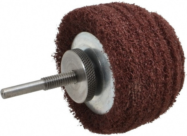 Superior Abrasives A020700 Mounted Polishing Buffing Wheel: 3" Dia, 2" Thick, 1/4" Shank Dia