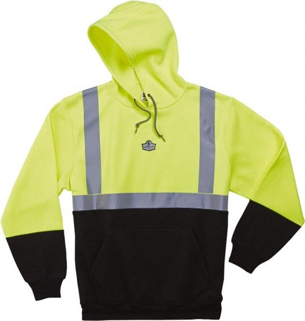 Ergodyne 21688 Heated Sweatshirt: Size 4X-Large, Lime, Thermal Knit Fleece
