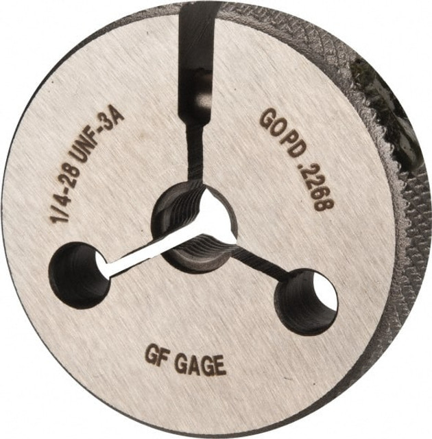 GF Gage R0250283AS Threaded Ring Gage: 1/4-28 Thread, UNF, Class 3A, Go & No Go