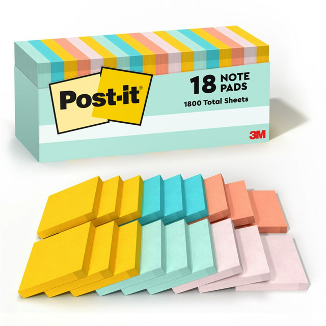 3M CO 654-18APCP Post-it Notes, 3in x 3in, Beachside Cafe Collection, Pack Of 18 Pads 3M CO 654-18APCP Post-it Notes, 3in x 3in, Beachside Cafe Collection, Pack Of 18 Pads