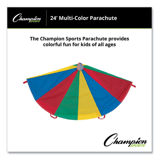 CHAMPION SPORT Sports NP24 Nylon Multicolor Parachute, 24 ft dia, 20 Handles