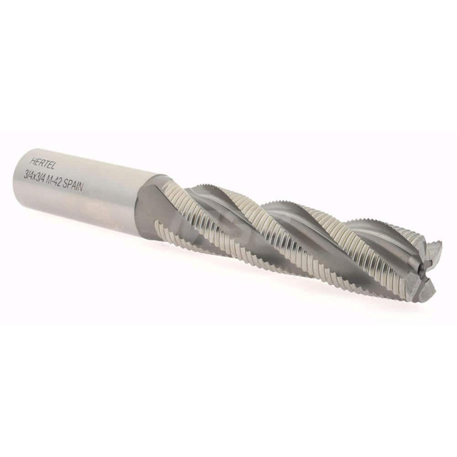 Hertel 06822332 Roughing End Mill: 3/4" Dia, 4 Flutes, Single End, Cobalt