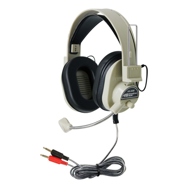 HamiltonBuhl HECHA66M  Deluxe Multimedia HA-66M Over-Ear Headphones With Mic, Tan/Black