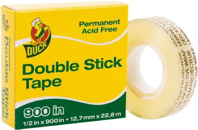 Duck DUC1081698 Clear Double-Sided Polyethylene Film Tape: 1/2" Wide, 6 mil Thick, Acrylic Adhesive