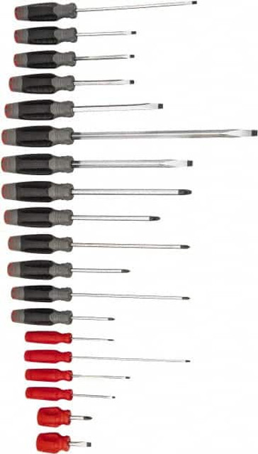 Proto J1219RCF Screwdriver Set: 19 Pc, Cabinet, Phillips & Slotted