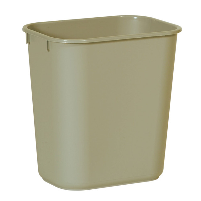 RUBBERMAID 295500BG  Durable Polyethylene Wastebasket, 3 1/4 Gallons (12.3L), Beige