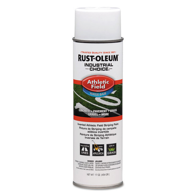 RUST-OLEUM CORPORATION 206043CT Industrial Choice Athletic Field Inverted Striping Paint, Flat Athletic Inverted White, 17 oz Aerosol Can, 12/Carton