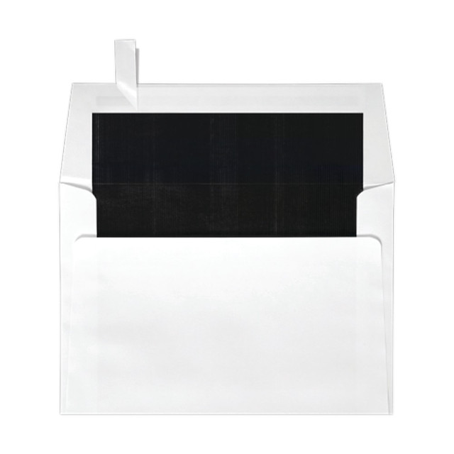 ACTION ENVELOPE FLWH8535-02-250 LUX Square Envelopes, 6 1/2in x 6 1/2in, Self-Adhesive, Black/White, Pack Of 250