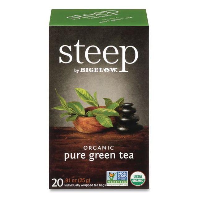 KEURIG DR PEPPER Bigelow® 17703 steep Tea, Pure Green, 0.91 oz Tea Bag, 20/Box