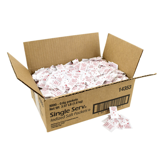 CREATIVE CONTRACT PACKAGING 100501 Diamond Crystal Single-Serve Iodized Salt Packets, Box Of 3,000 CREATIVE CONTRACT PACKAGING 100501 Diamond Crystal Single-Serve Iodized Salt Packets, Box Of 3,000