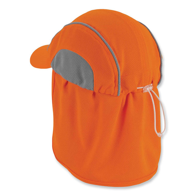 TENACIOUS HOLDINGS, INC. ergodyne® 12521 Chill-Its 6650 High-Performance Hat Plus Neck Shade, Polyester, One Size Fits Most, Orange