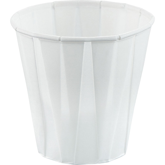 Serve medications easily with these Solo Cup Treated Paper Portion Cups. The lightweight pleated design offers lasting durability.  Paper cups are treated, pleated and lightweight.  Ideal for dispensing medications and serving outpatients.