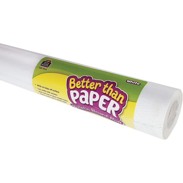 ARTHUR SCHUMAN INC. TCR6338 Teacher Created Resources Better Than Paper Bulletin Board Paper Rolls, 4ft x 12ft, White, Pack Of 4 Rolls