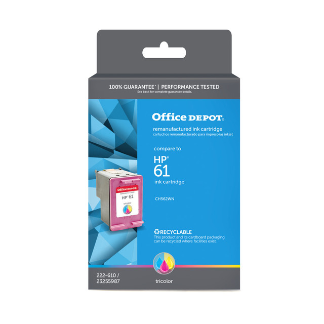 CLOVER TECHNOLOGIES GROUP, LLC OD562WN Office Depot Brand Remanufactured Tri-Color Ink Cartridge Replacement For HP 61 CLOVER TECHNOLOGIES GROUP, LLC OD562WN Office Depot Brand Remanufactured Tri-Color Ink Cartridge Replacement For HP 61