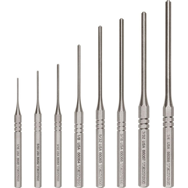 Tekton PNC93001 Roll Pin Punch Set, 8-Piece (1/16-1/4 in.)