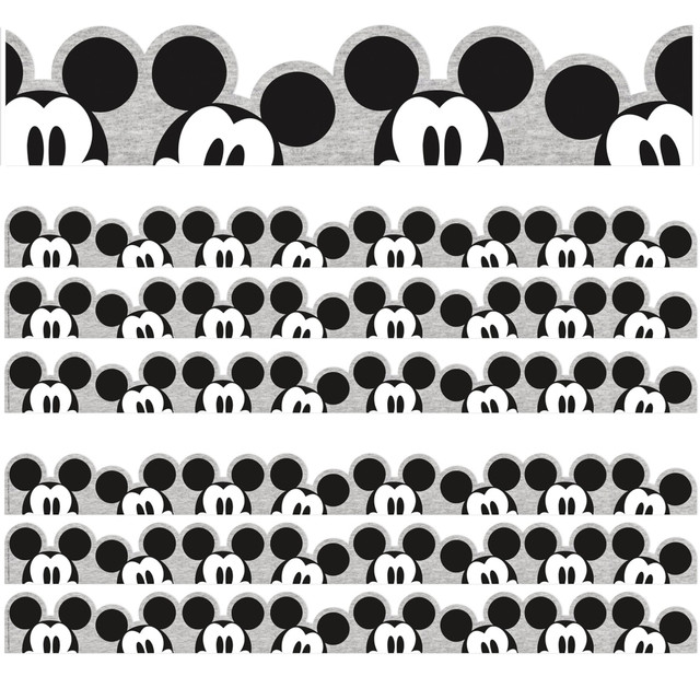 EDUCATORS RESOURCE EU-846321-3 Eureka School Extra-Wide Deco Trim, Mickey Mouse Throwback Peeking, 37' Per Pack, Set Of 3 Packs