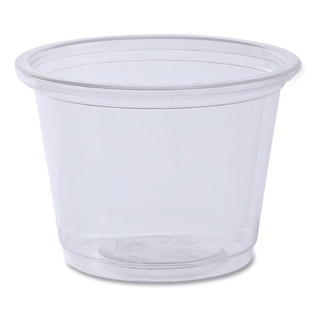 BOARDWALK PRTN1TS Souffle/Portion Cups, 1 oz, Plastic, Clear, 125/Sleeves, 20 Sleeves/Carton