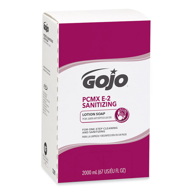 GO-JO INDUSTRIES GOJO® 728104CT E2 Sanitizing Lotion Soap with PCMX Refill, For Pro TDX Dispenser, Fragrance-Free, 2,000 mL, 4/Carton