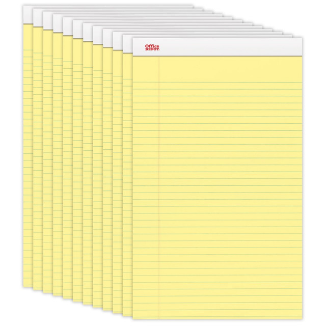 CARDINAL BRANDS, INC 99420 Office Depot Brand Writing Pads, 8 1/2in x 14in, Legal/Wide Ruled, 50 Sheets, Canary, Pack Of 12 Pads CARDINAL BRANDS, INC 99420 Office Depot Brand Writing Pads, 8 1/2in x 14in, Legal/Wide Ruled, 50 Sheets, Canary, Pack Of 12 Pads