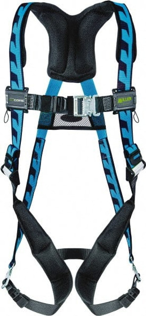 Miller AC-QC2/3XLBL Fall Protection Harnesses: 400 Lb, AirCore Single D-ring Style, Size 2X-Large & 3X-Large, Polyester