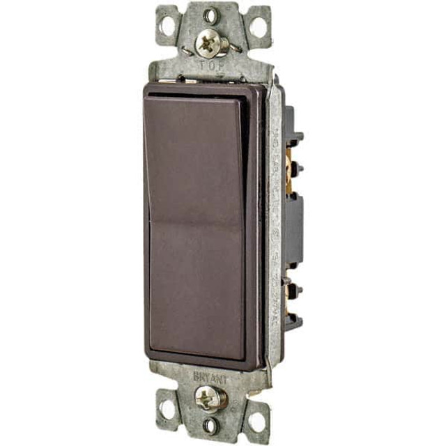 Bryant Electric 9801 Wall & Dimmer Light Switches; Switch Type: NonDimmer ; Switch Operation: Rocker ; Grade: Commercial ; Includes: Terminal Screws ; Standards Met: UL Listed; CSA Certified