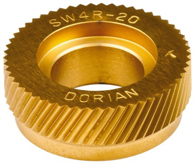 Dorian Tool 73310128060 Standard Knurl Wheel: 1" Dia, 90 ° Tooth Angle, 20 TPI, Diagonal, Cobalt