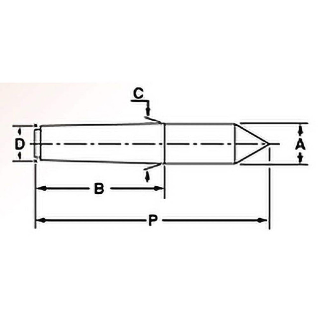 Riten 72091 1-1/8" Head Diam, Hardened Tool Steel Standard Point Solid Dead Center