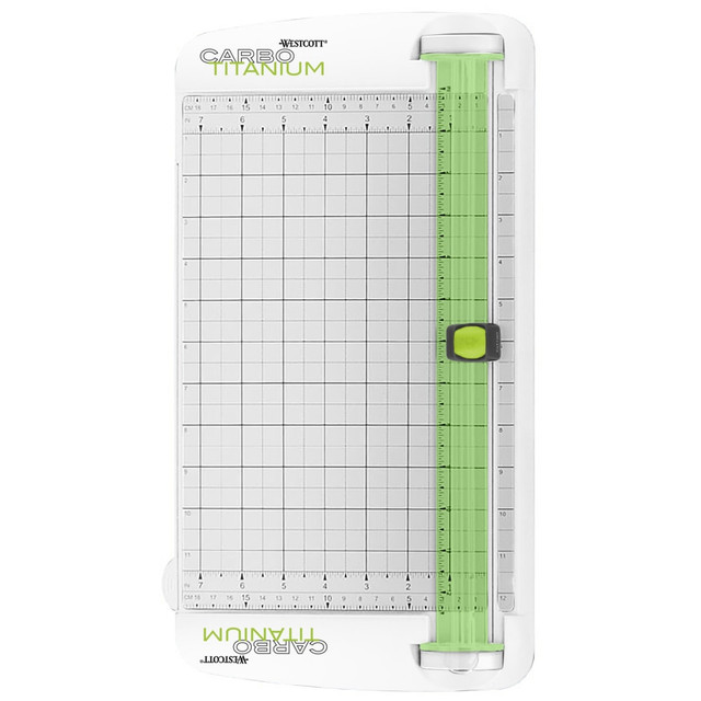 ACME UNITED CORPORATION 16719 Westcott CarboTitanium Personal Paper Trimmer, 12in, White/Green ACME UNITED CORPORATION 16719 Westcott CarboTitanium Personal Paper Trimmer, 12in, White/Green