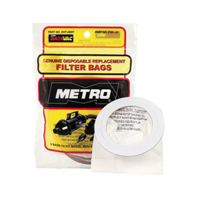 METROPOLITAN VACUUM CLEANER CO DVP-26RP Metropolitan Vacuum Data-Vac/1 Pro Replacement Bags, Pack Of 5 METROPOLITAN VACUUM CLEANER CO DVP-26RP Metropolitan Vacuum Data-Vac/1 Pro Replacement Bags, Pack Of 5