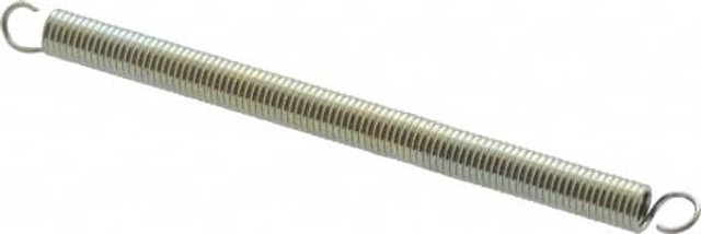 Gardner Spring 37023G Extension Spring: 1/8" OD, 1.6 lb Max Load, 3" Extended Length, 0.018" Wire Dia