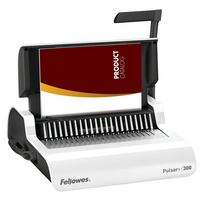 FELLOWES INC. 5006801 Fellowes Pulsar 300 Manual Comb Binding Machine, 300 Sheet Capacity, 5.1inH x 18.1inW x 15.4inD, White FELLOWES INC. 5006801 Fellowes Pulsar 300 Manual Comb Binding Machine, 300 Sheet Capacity, 5.1inH x 18.1inW x 15.4inD, White
