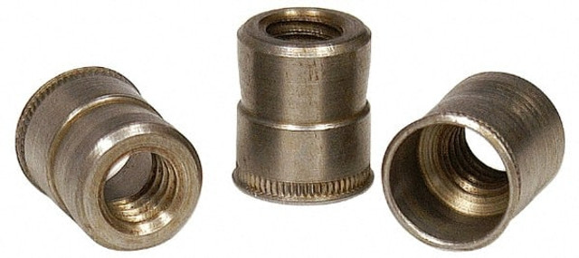 RivetKing. 4C1ISRAP/P100 #4-40 UNC, Uncoated, Aluminum Knurled Rivet Nut Inserts