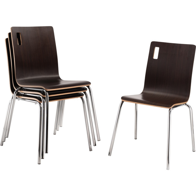 OKLAHOMA SOUND CORPORATION National Public Seating BCC21/4  Bushwick Cafe Chairs, Espresso, Pack Of 4 Chairs
