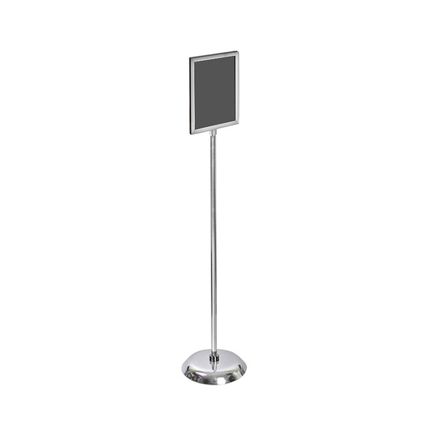 AZAR DISPLAYS 300283  2-Sided Slide-In Frame Sign Holder With Metal Pedestal Stand, 11in x 8 1/2in, Silver