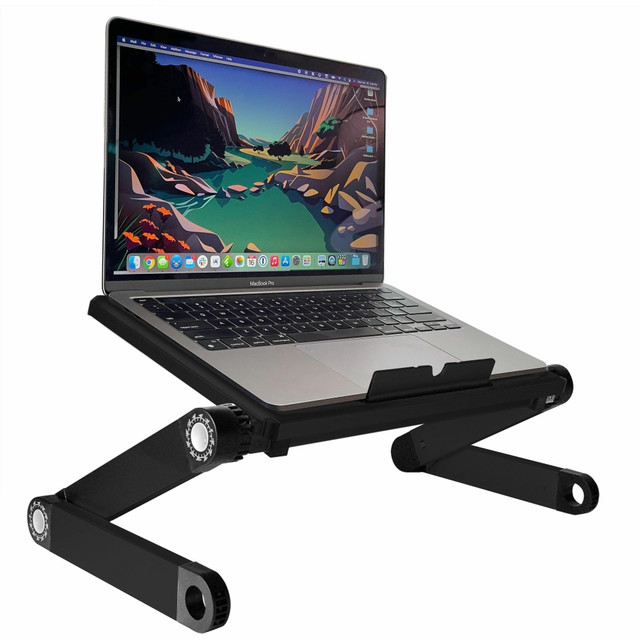 UNCAGED ERGONOMICS WEL-BLACK WorkEZ Lightweight Adjustable Aluminum Laptop Stand, Light Black UNCAGED ERGONOMICS WEL-BLACK WorkEZ Lightweight Adjustable Aluminum Laptop Stand, Light Black