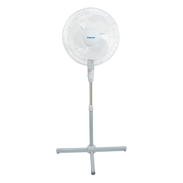 CRYSTAL PROMOTIONS 99586197M Impress Handi-Fan Oscillating Stand Fan, 52inH x 21inW x 16inD, White