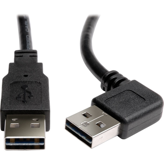 TRIPP LITE UR020-006-RA Eaton Tripp Lite Series Universal Reversible USB 2.0 Cable (Right/Left-Angle Reversible A to Reversible A M/M), 6 ft. (1.83 m) - USB cable - USB (M) to USB (M) - USB 2.0 - 3 ft - molded, right-angled connector - black TRIPP LITE UR020-006-RA Eaton Tripp Lite Series Universal Reversible USB 2.0 Cable (Right/Left-Angle Reversible A to Reversible A M/M), 6 ft. (1.83 m) - USB cable - USB (M) to USB (M) - USB 2.0 - 3 ft - molded, right-angled connector - black