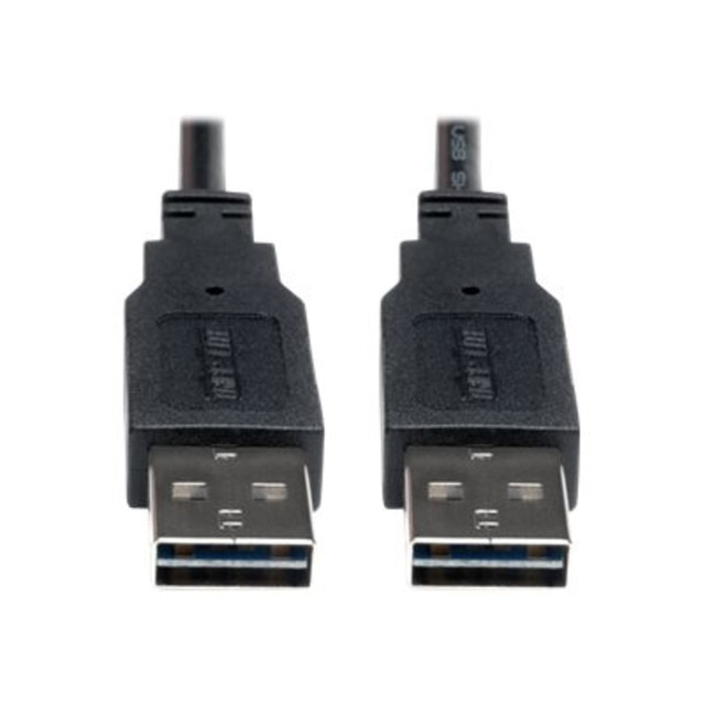 TRIPP LITE UR020-010 Eaton Tripp Lite Series Universal Reversible USB 2.0 Cable (Reversible A to Reversible A M/M), 10 ft. (3.05 m) - USB cable - USB (M) to USB (M) - USB 2.0 - 10 ft - molded - black