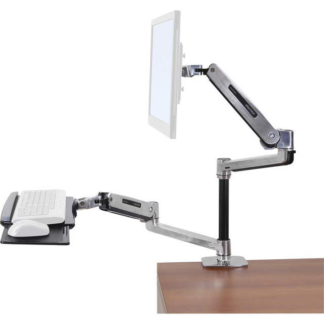 ERGOTRON 45-405-026  WorkFit-LX Desk Mount For Flat-Panel Display, Keyboard And Mouse, Polished Aluminum