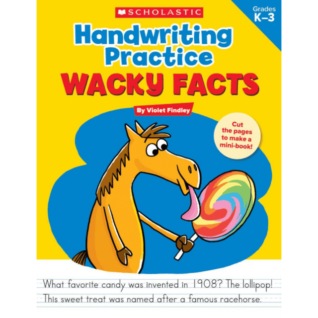 SCHOLASTIC INC 803061 Scholastic Teacher Resources Handwriting Practice: Wacky Facts Activity Sheets, Kindergarten To 3rd Grade